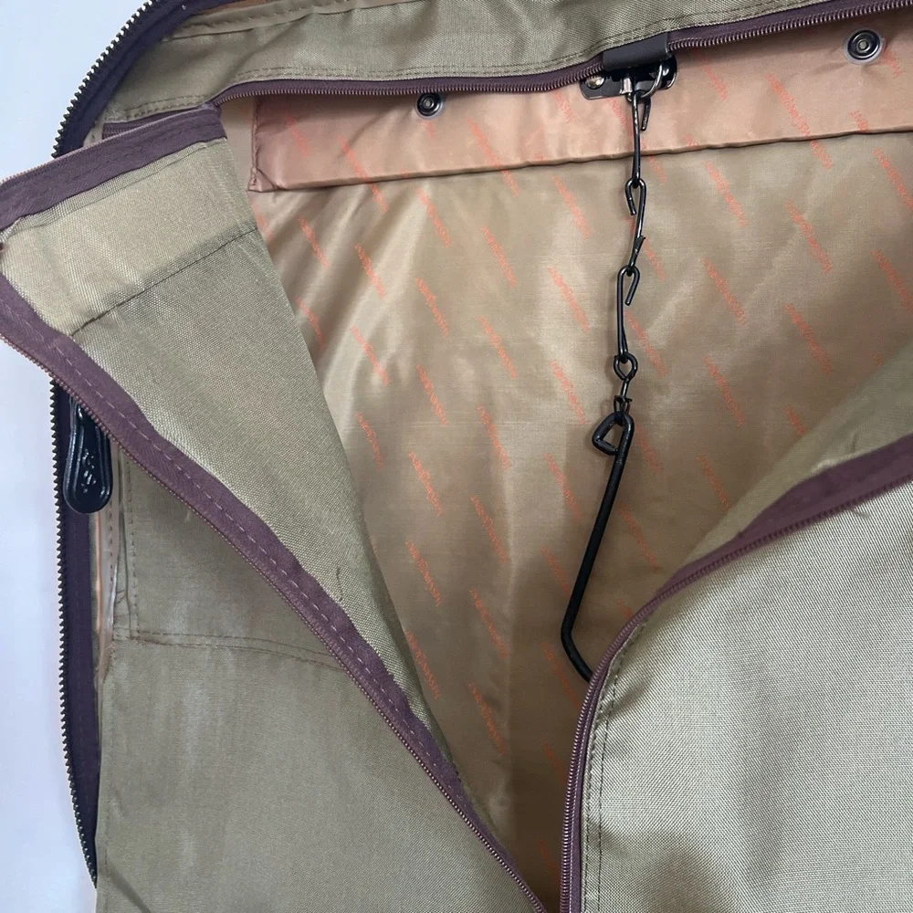 Vintage YSL Olive Green Canvas and Leather Hanging Travel Bag